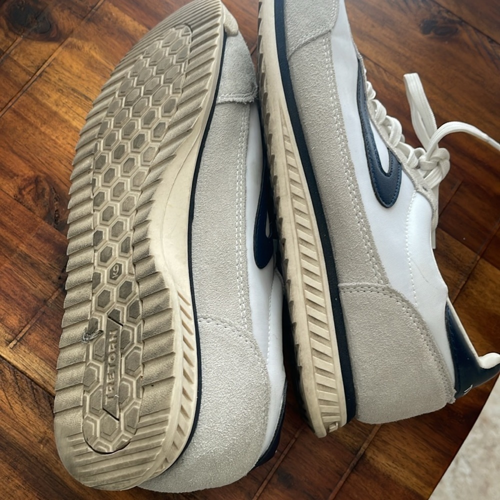 Tretorn Rawlins Suede Shoes Womens Size 9M White Navy Sneakers Blokecore Retro - Picture 8 of 13